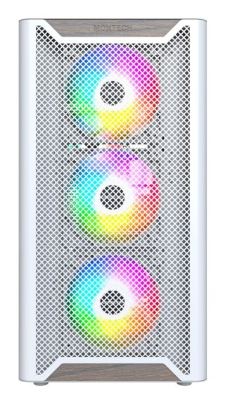 Montech Drewniana obudowa PC Montech XR, Midi-Tower, ATX, ARGB, Szkło hartowane - biała