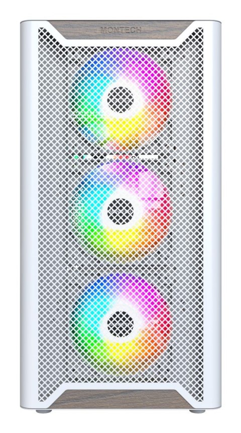 Montech Drewniana obudowa PC Montech XR, Midi-Tower, ATX, ARGB, Szkło hartowane - biała
