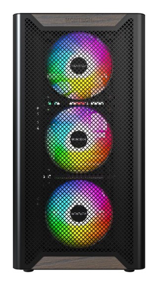 Montech Drewniana obudowa PC Montech XR, Midi-Tower, ATX, ARGB, szkło hartowane