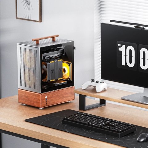 Jonsbo Obudowa PC Jonsbo T7, Midi-Tower, mATX, Szkło Hartowane - srebrne