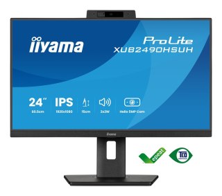 IIYAMA Monitor Iiyama TFT XUB2490HSUH IPS 24''//HDMI/DP/USB/Webcam/hoev - Płaski ekran - 60,5 cm