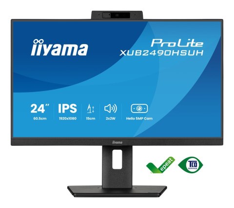 IIYAMA Monitor Iiyama TFT XUB2490HSUH IPS 24''//HDMI/DP/USB/Webcam/hoev - Płaski ekran - 60,5 cm