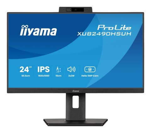 IIYAMA Monitor Iiyama TFT XUB2490HSUH IPS 24''//HDMI/DP/USB/Webcam/hoev - Płaski ekran - 60,5 cm