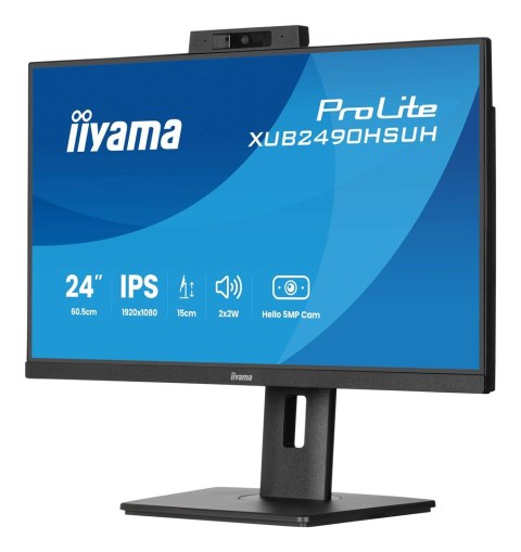 IIYAMA Monitor Iiyama TFT XUB2490HSUH IPS 24''//HDMI/DP/USB/Webcam/hoev - Płaski ekran - 60,5 cm