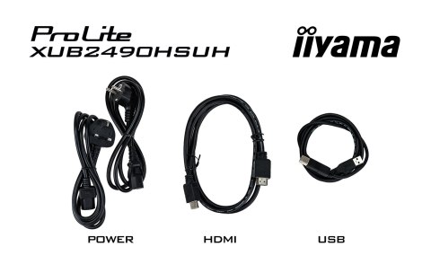 IIYAMA Monitor Iiyama TFT XUB2490HSUH IPS 24''//HDMI/DP/USB/Webcam/hoev - Płaski ekran - 60,5 cm