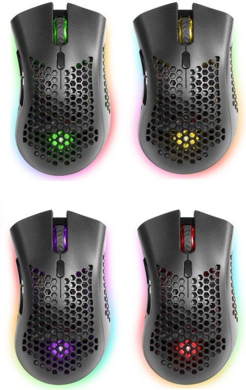 Defender DEFENDER MYSZ BEZPRZEWODOWA GM-709L WARLOCK RF RGB 2400DPI 8P, 5 TRYBÓW PODŚWIETLENIA, DZIUROWANA 52709