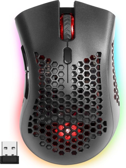 Defender DEFENDER MYSZ BEZPRZEWODOWA GM-709L WARLOCK RF RGB 2400DPI 8P, 5 TRYBÓW PODŚWIETLENIA, DZIUROWANA 52709