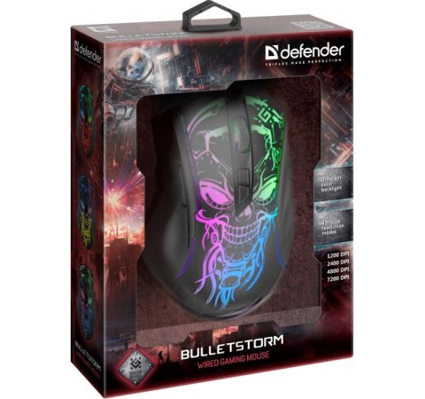 Defender DEFENDER MYSZ PRZEWODOWA GAMINGOWA BULLETSTORM GM-928 OPTIC 7200 DPI 7P 52928