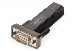 Digitus Konwerter / Adapter USB-A 2.0 męski do RS232 (DB9) męski | Chipset FTDI FT232RNL | Mocowanie na śruby | z dodatkowym kablem 0.8m