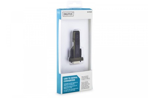 Digitus Konwerter / Adapter USB-A 2.0 męski do RS232 (DB9) męski | Chipset FTDI FT232RNL | Mocowanie na śruby | z dodatkowym kablem 0.8m