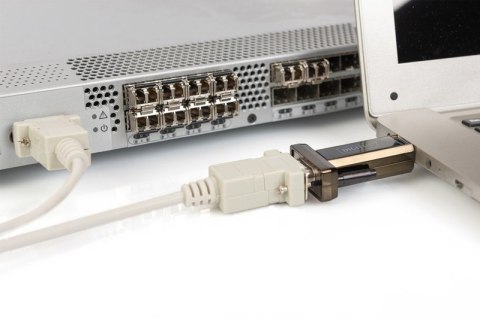 Digitus Konwerter / Adapter USB-A 2.0 męski do RS232 (DB9) męski | Chipset FTDI FT232RNL | Mocowanie na śruby | z dodatkowym kablem 0.8m