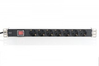 Digitus Listwa zasilająca PDU 19 cali RACK 7xSchuko, 2m 1xSchuko, 16A, wł./wył., aluminiowa
