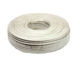 Gembird Kabel telefoniczny 4zyły biały 100m rolka linka