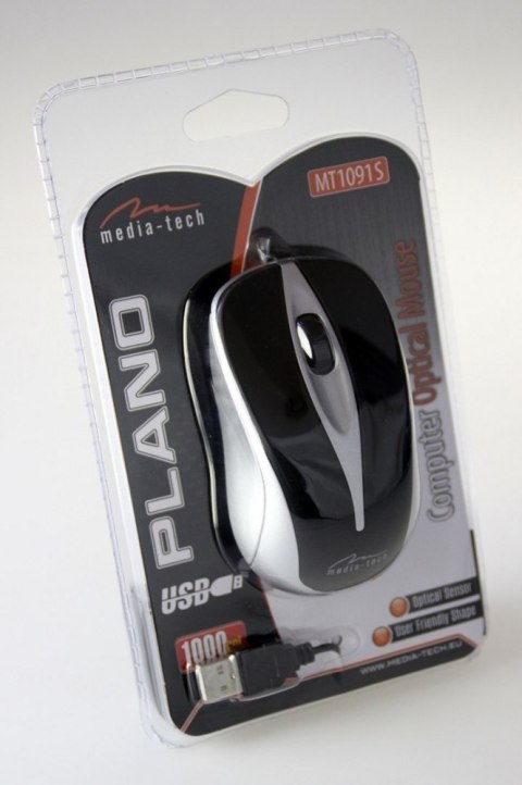 Media-Tech Mysz optyczna PLANO MT1091S (Srebrna)