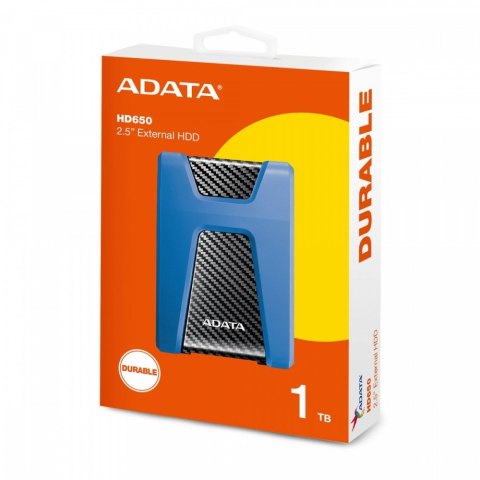 Adata Dysk twardy DashDrive Durable HD650 1TB 2.5 USB3.1 niebieski