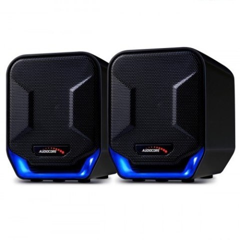 Audiocore Głośniki komputerowe 6W USB AC865B Czarno-niebieskie