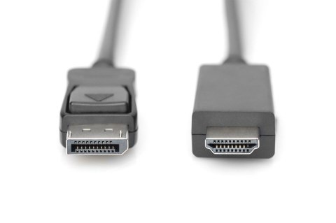Digitus Kabel adapter DisplayPort 1.2 z zatrzaskiem 4K 60Hz UHD Typ DP/HDMI A M/M czarny 2m