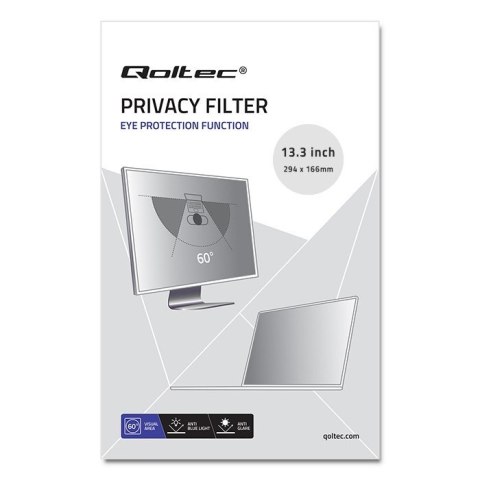 Qoltec Filtr prywatyzujący RODO | 13.3 cali | 16:9