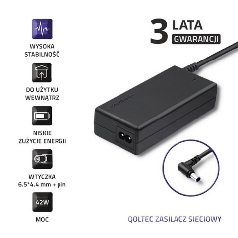 Qoltec Zasilacz do monitora Samsung | 42W | 14V | 3A | 6.5*4.4 |+ kabel zasilający