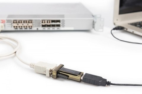 Digitus Konwerter / Adapter USB-A 2.0 męski do RS232 (DB9) męski | Chipset Prolific PL2303GT | Mocowanie na śruby | z dodatkowym kablem 