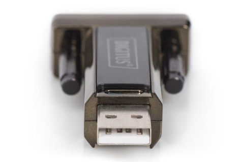 Digitus Konwerter / Adapter USB-A 2.0 męski do RS232 (DB9) męski | Chipset Prolific PL2303GT | Mocowanie na śruby | z dodatkowym kablem 