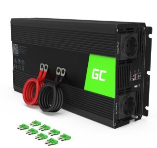Green Cell Przetwornica 12V/230V 1500W/3000W Modyfikowana sinusoida