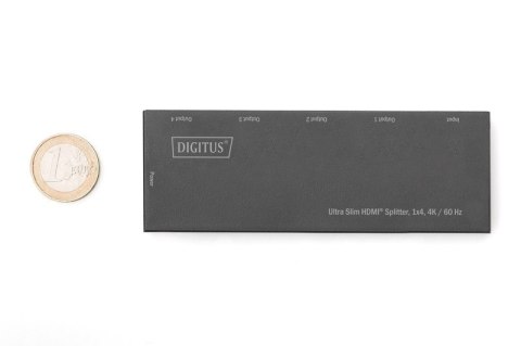 Digitus Rozdzielacz (Splitter) Ultra Slim HDMI 1x4 4K 60Hz 3D HDR HDCP 2.2 18 Gbps Micro USB