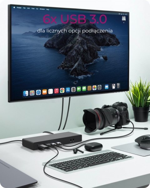 IcyBox Stacja dokująca IB-DK2245AC 13w1, 2xDP,2xHDI,USB, LAN, USB-C, PD do 60W