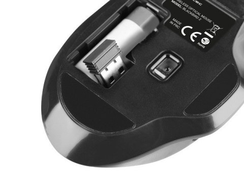 Natec Mysz bezprzewodowa Blackbird 2 1600 DPI z cichym klikiem Czarna