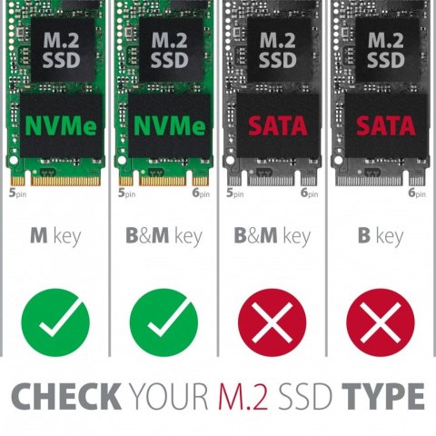 AXAGON EEM2-GTR Obudowa zewnętrzna aluminiowa, USB-C 3.2 GEN 2 M.2 NVMe SSD