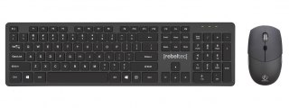 Rebeltec Zestaw bezprzewodowy klawiatura + mysz MAXIM 2,4GHz, zasięg 10m nano odbiornik USB 104 klawisze QWERTY