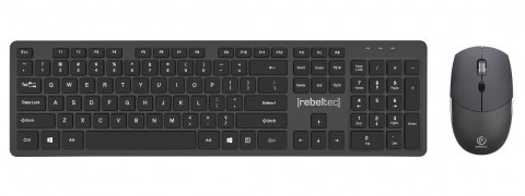 Rebeltec Zestaw bezprzewodowy klawiatura + mysz MAXIM 2,4GHz, zasięg 10m nano odbiornik USB 104 klawisze QWERTY