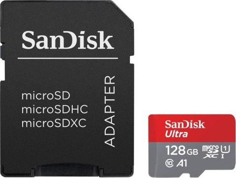 SanDisk Karta pamięci Ultra microSDXC 128GB 140MB/s A1 + Adapter SD