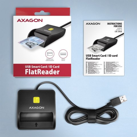 AXAGON CRE-SM3N Czytnik kart identyfikacyjnych USB, 1.3m kabel