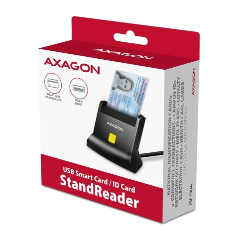 AXAGON CRE-SM4N Czytnik kart identyfikacyjnych USB, 1.3m kabel