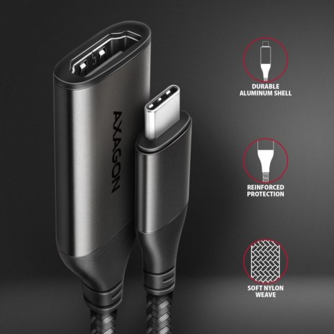 AXAGON RVC-HI2M Adapter aktywny USB-C -> HDMI 2.0 4K/60Hz Aluminum, 25cm kabel