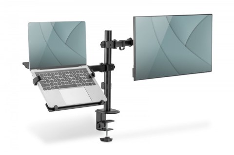 Digitus Uchwyt biurkowy na monitor z uchwytem na notebooka 1xLCD 32" 9kg, 1xNotebook 15,4" 4kg