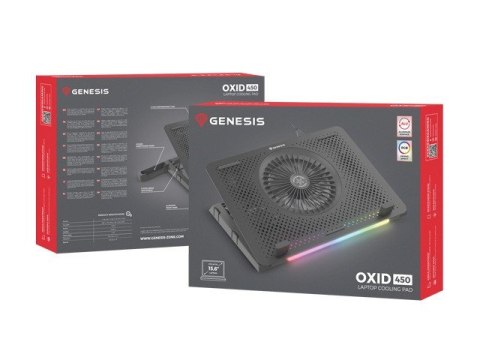 Genesis Podstawka pod notebook Genesis Oxid 450 RGB 15.6''