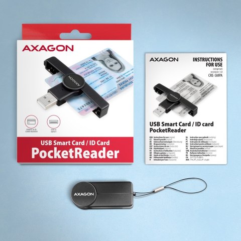 AXAGON Czytnik kart identyfikacyjnych CRE-SMPA PocketReader USB-A