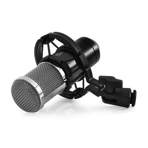Media-Tech Mikrofon pojemnościowy, studyjny z zestawem akcesoriów STUDIO AND STREAMING MICROPHONE MT397S (Srebrny)