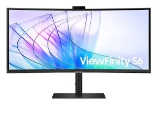 Samsung Monitor 34 cale ViewFinity S65VC VA 3440x1440 UWQHD 21:9 1xHDMI 1xDP 1xUSB-C 90W 2xUSB-A LAN 5ms HAS Webcam głośniki zakrzywiony
