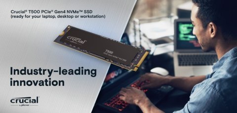 Crucial Dysk SSD T500 2TB M.2 NVMe 2280 PCIe40 7400/7000 Radiator