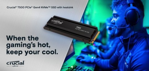 Crucial Dysk SSD T500 2TB M.2 NVMe 2280 PCIe40 7400/7000 Radiator