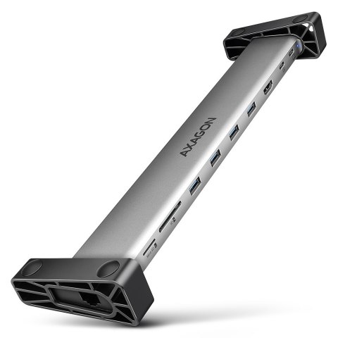 AXAGON HMC-10HLS Wieloportowy hub USB 9in1, 5Gbps, 4x USB-A, HDMI 4K/60Hz, GLAN, SD/microSD, PD 100W, 25cm USB-C kabel