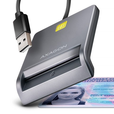 AXAGON CRE-SM3T Czytnik kart identyfikacyjnych USB, 1.3m kabel