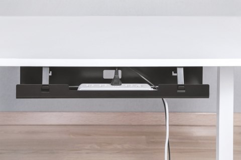 Digitus Kanał stalowy do organizacji kabli / listew zasilających pod biurkiem, z uchwytami, montaż śruby, 60cm, czarny