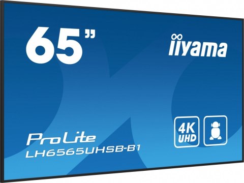 IIYAMA *IIYAMA 65'LH6565UHSB-B1, 24/7,IPS,ANDROID.11,4K,800cd, iiSignage2, SDM, 2x HDMI, DP, 2x USB,2x 10W, RJ45, WiFi, 4/32GB, PIO