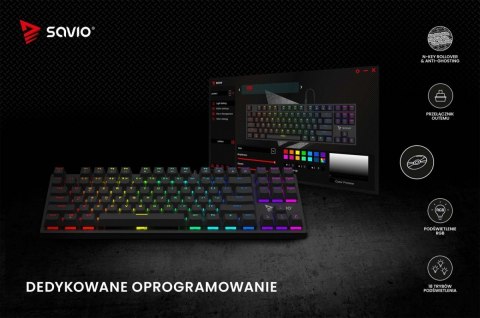 Savio Klawiatura mechaniczna RGB Tempest X2 Outemu Blue