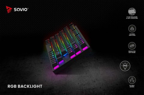 Savio Klawiatura mechaniczna RGB Tempest X2 Outemu Red