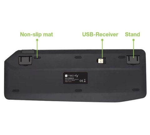 Techly Klawiatura bezprzewodowa BT/RF 2.4GHz touchpad LED